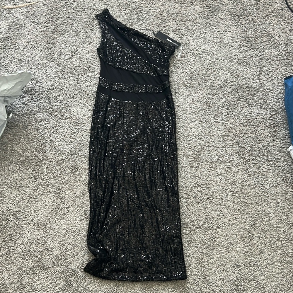 Brand new one shoulder sequin dress with tags
